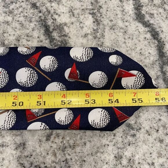 Vintage Golf Golfer Golfballs & Flags Fun Dress Tie Father’s Day Gift - Picture 3 of 3